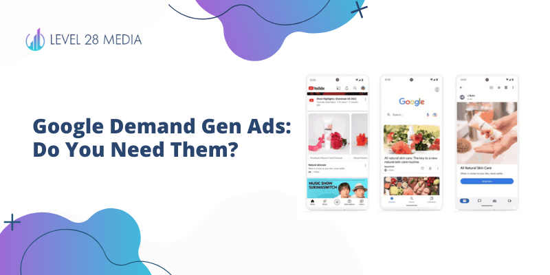 Blog banner that has the blog title and examples of Google Demand Gen Ads.